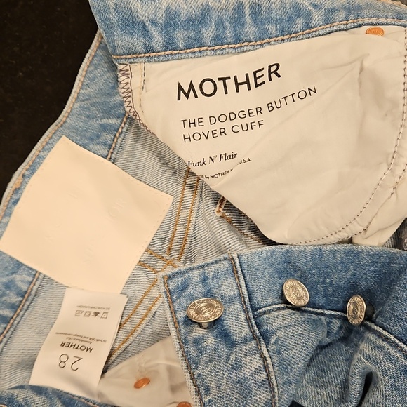 💕MOTHER SUPERIOR💕 The Dodger Button Hover Cuff Jeans ~ Funk N' Flair 28 NWOT - Picture 16 of 16